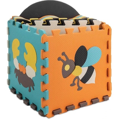 KIK Дунапренена подложка за пъзел/кошара за деца 25бр. цветни животни 114cm x 114cm x 1cm (KX5210)