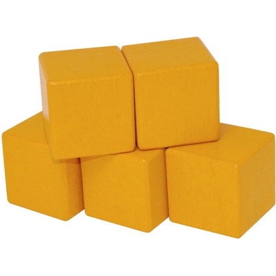 DrKO Dřevěná kostka 4 cm 1ks žlutooranžová