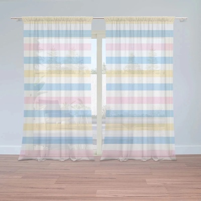 Sablio Záclony Farebné pruhy: 2ks 150x250cm