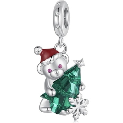 P&J Jewellery Stříbrný visací přívěsek Vánoční medvídek SB125