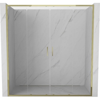 Mexen Exo двойни плъзгащи се душ врати 170 см, прозрачни, златни - 8152-170-000-50-00 (8152-170-000-50-00)