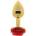 NS Novelties Алуминиево метално дилдо Butt Plug "REAR ASSETS GOLD RED" 7 см - размер S