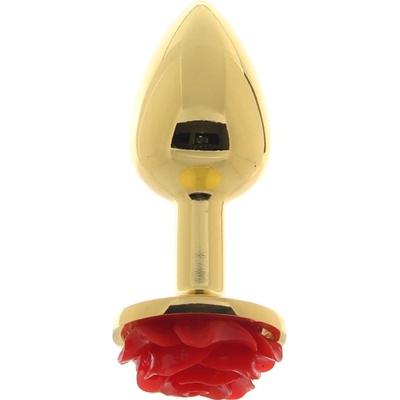 NS Novelties Алуминиево метално дилдо Butt Plug "REAR ASSETS GOLD RED" 7 см - размер S