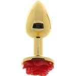 NS Novelties Алуминиево метално дилдо Butt Plug "REAR ASSETS GOLD RED" 7 см - размер S