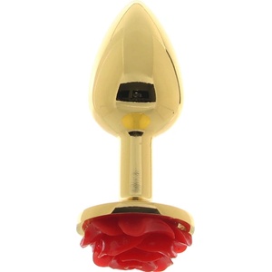 NS Novelties Алуминиево метално дилдо Butt Plug "REAR ASSETS GOLD RED" 7 см - размер S