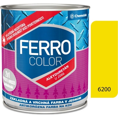 Chemolak Ferro Color U 2066 6200 žltá pololesk 2,5L