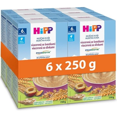 HiPP PRAEBIOTIK mliečna viaczrnná so slivkami 6 x 250 g