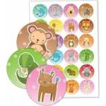LearnHow Cabinet stickers - Pets with background 40mm 24pcs