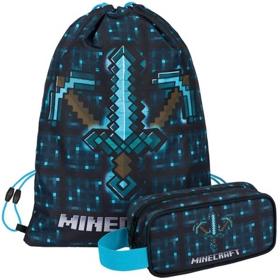 Baagl SET 2 Minecraft Blue Axe and Sword