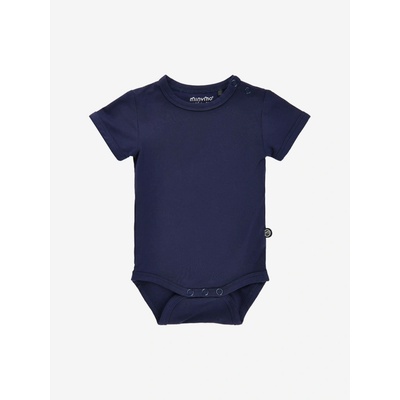 Detské body s krátkym rukávom v bambusovo modrej farbe Dark Navy MINYMO