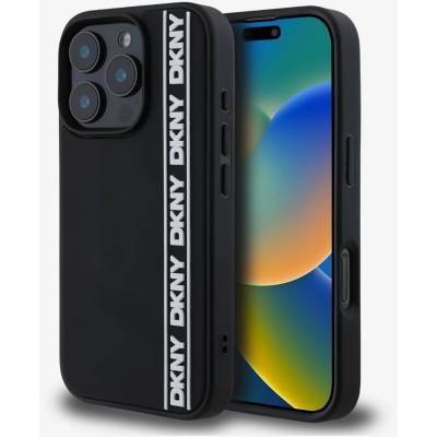 DKNY Заден капак DKNY 3D Rubber Repeat Logo Line за iPhone 16 Pro Max Black DKNY | Lilav | ЖЕНИ | UNI