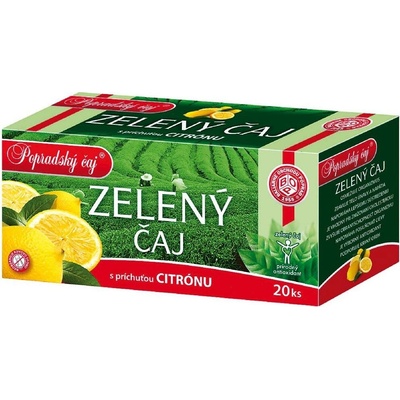 Popradský Zelený čaj citrón 20 x 1,5 g