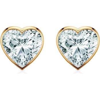 SAVICKI Обеци Pure: злато, лабораторни диаманти с шлифовка "сърце