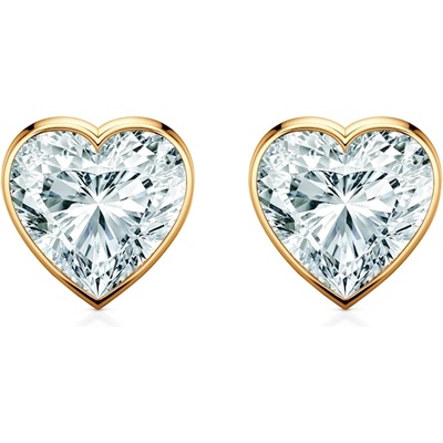 SAVICKI Обеци Pure: злато, лабораторни диаманти с шлифовка "сърце