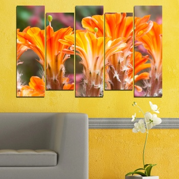 Vivid Home Декоративни панели Vivid Home от 5 части, Цветя, PVC, 110x65 см, 3-та Форма №0487