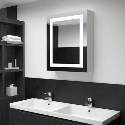 vidaXL LED шкаф с огледало за баня, 50x13x70 см (285116)