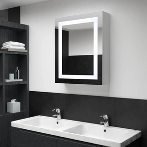 vidaXL LED шкаф с огледало за баня, 50x13x70 см (285116)