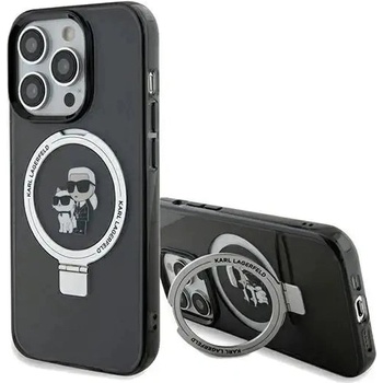 KARL LAGERFELD Кейс Karl Lagerfeld Ring Stand Karl&Choupette MagSafe за iPhone 14 Pro, черен (KF001918-0)