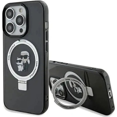 KARL LAGERFELD Кейс Karl Lagerfeld Ring Stand Karl&Choupette MagSafe за iPhone 14 Pro, черен (KF001918-0)
