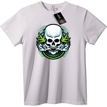 NOONEBRAND Тениска Череп и Зелени Листа - XL, Black