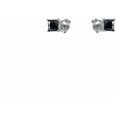 INFINITYSILVER Stříbrné náušnice černé čtverečky SE163699