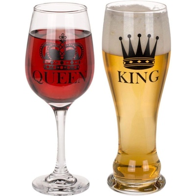 Popron.cz Sklenice pro pár King a Queen a 430 ml 600 ml
