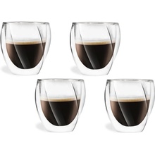 Vialli Design CRISTALLO dvojstenné poháre na kávu cappuccino a čaj 25486 4 x 250 ml