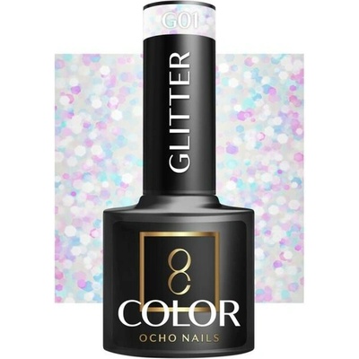 Ocho Nails Gél lak na nechty Glitter G01, 5 g