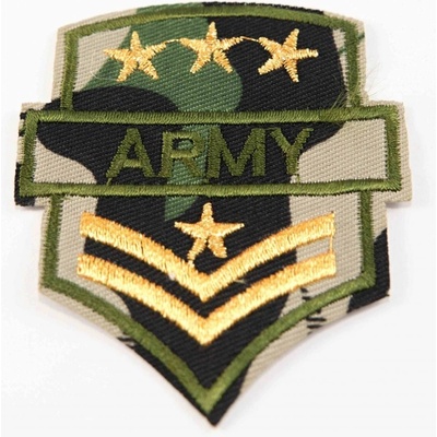 Nažehľovacia záplata - army hodnosť - rozmer 7 cm x 6 cm - khaki