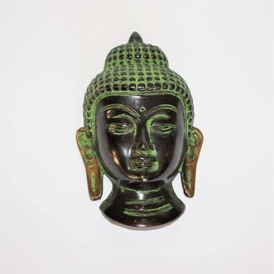 BUDDHA maska, bronz/ zelená patina