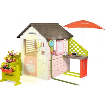 Smoby Domeček Corolle Playhouse na zahrádce se sprchou a kuchyňka pod slunečníkem