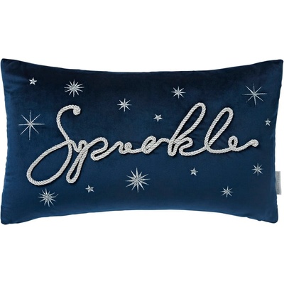 Catherine Lansfield Кадифена декоративна възглавница с коледен мотив 30x50 cm Sparkle - Catherine Lansfield (BD/57789/W/CU305/BL)