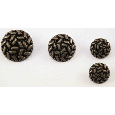 Luxusný kovový gombík - hrubá výzdoba - matný - staromosadz - priemer 1,8 cm