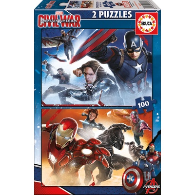 Educa Пъзел Educa CAPTAIN AMERICA: CIVIL WAR ( Капитан Америка 3 ) от 100 части - 2 пъзела (16697) (16697)