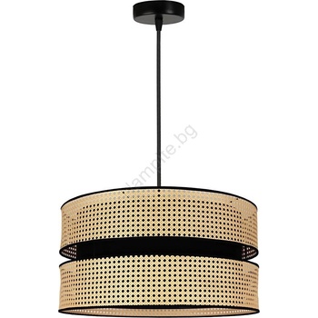 Duolla - Пендел DUO 1xE27/15W/230V Ø 40 см ратан/черен (DU84205)