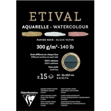 Clairefontaine Etival Black Double-Grain Glued Pad On 1 Side Skicár A4 300 g