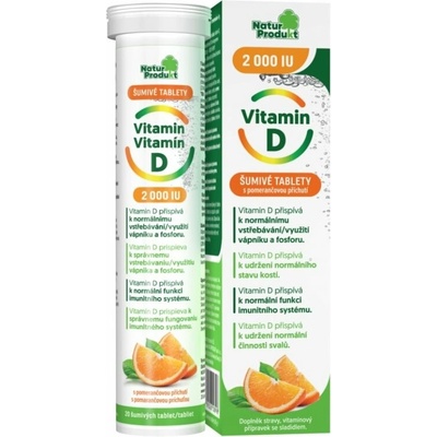 Naturprodukt Vitamin D 2000IU šumivé 20 tabliet