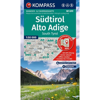 Südtirol, Alto Adige, Jižní Tyrolsko - set 4 map (Kompass 699) - turistická mapa