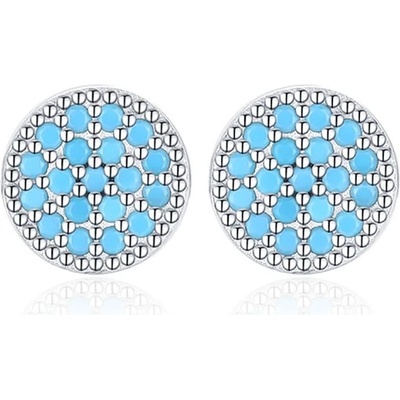 Grace Silver Jewellery stříbrné náušnice Roberta tyrkysový magnezit E-RHE865A/180 Tyrkysová