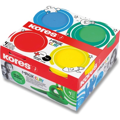 KORES Modelovací hmota MAGIC CLAY PASTEL set 4 barvy á 40g