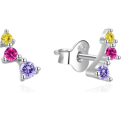 Agato Něžné podélné náušnice s barevnými zirkony AGT-E187PC