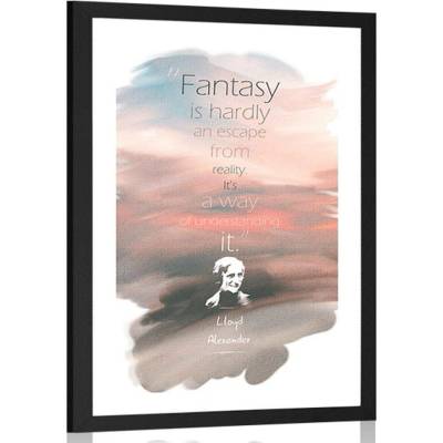 Plakát s paspartou citát o fantazii - Lloyd Alexander - 40x60 no frame