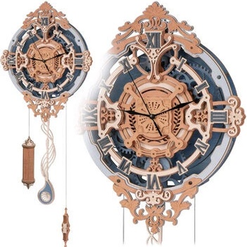 Robotime Rokr 3D dřevěné puzzle Nástěnné hodiny Zodiac 168 ks
