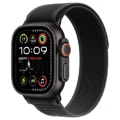 Apple Watch Ultra 2 49mm, Černý titan, Trailový tah S/M (MX4U3CS/A)