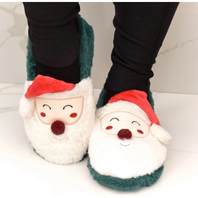 Detské zelené ponožkové papuče SANTA