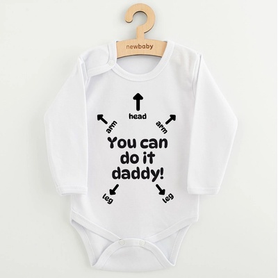 Detské body s potlačou New Baby You can do it daddy!