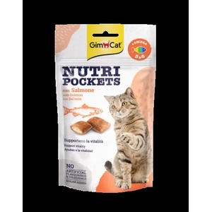 GimCat Nutri Pockets Хрупкави джобчета със Сьомга + Омега 3 и 6, 60gr