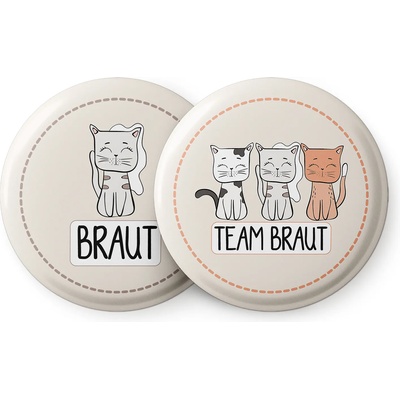 Spielehelden Odznaky Kätzchen na holčičí rozlučku se svobodou 12 odznaků 5, 6 cm extra velký dárek pro rozlučku se svobodou (AMZBUTA015) (AMZBUTA015)