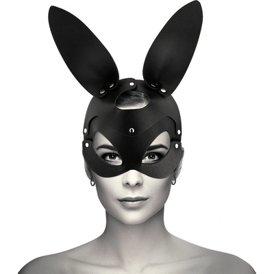 Coquette Vegan Leather Mask With Bunny Ears