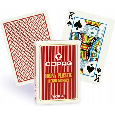 COPAG Karty na hranie 100 % PLAST Regular POKER červené
